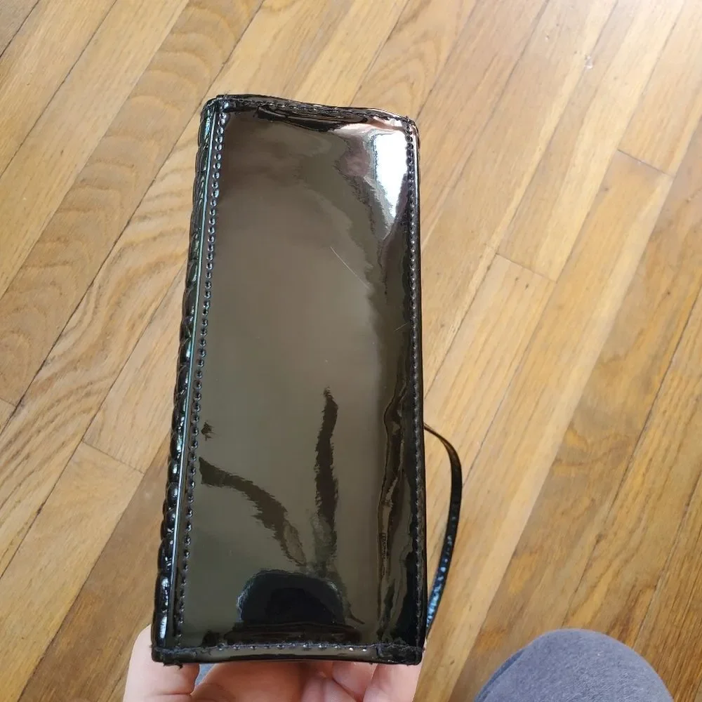 Black Embossed Shaped Shoulder‎ Bag Purse